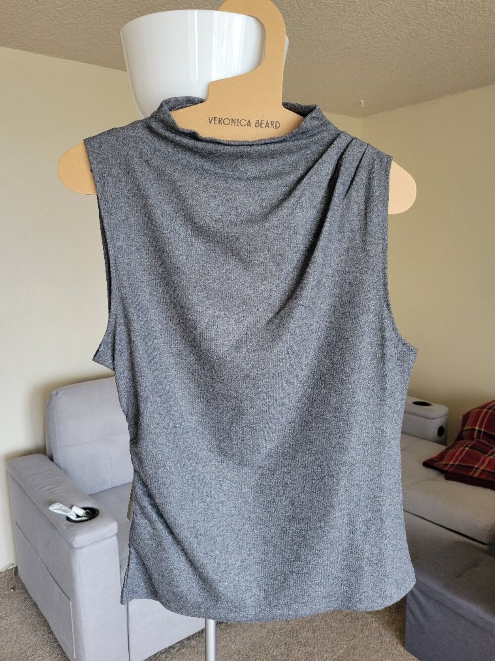 Veronica Beard Mylie Mock-Neck Tank Top NEW Size Large